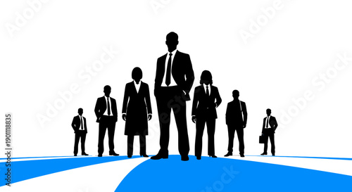 Diverse team of professionals standing together, symbolizing unity and success in business