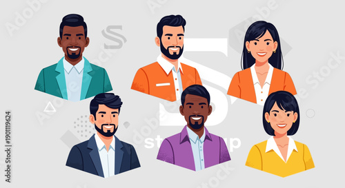 Diverse group of professionals showcasing a variety of people in a modern setting