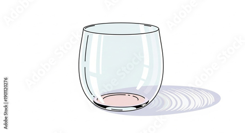 Clear double-walled glass tumbler with pink liquid and shadow.