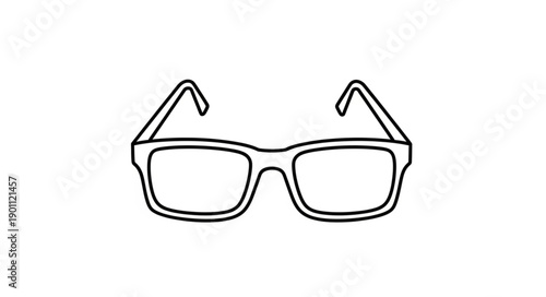 Simple black and white drawing of eyeglasses.