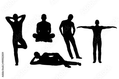 silhouettes of relaxing man