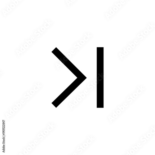 Black vector icon representing a skip forward or next track function in a media player interface, isolated on transparent.