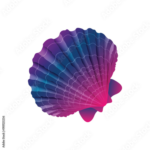 Colorful gradient sea shell logo. Shell icon and symbol. Company and business logo