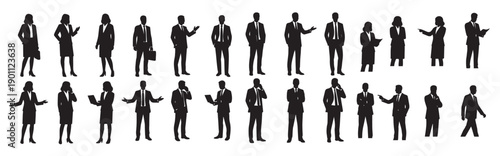 business people silhouettes set of business people illustration