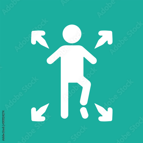 Running Person with Arrows Icon Vector