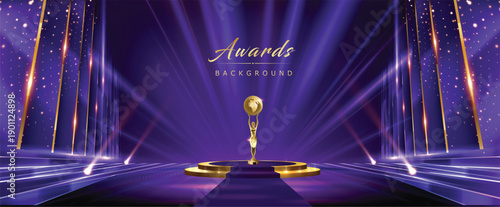 golden blue purple award background jubilee night