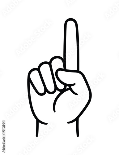Raised Index Finger Hand Gesture Icon