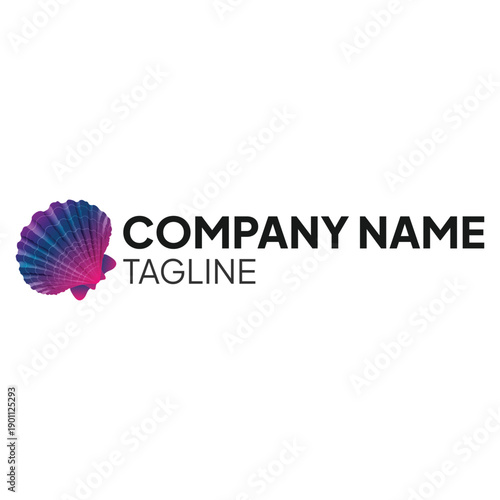 Colorful gradient sea shell logo. Shell icon and symbol. Company and business logo