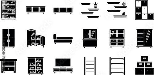 Modern furniture icons for home and office decor inspiration