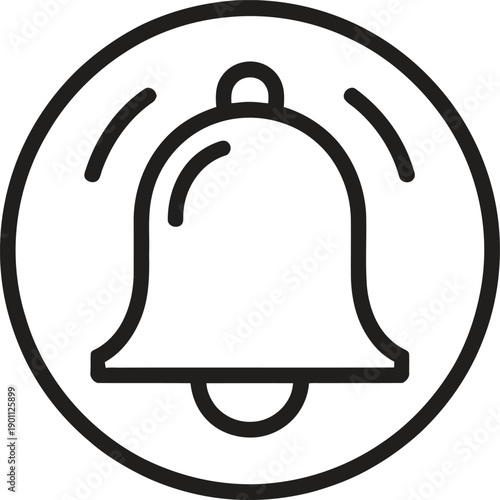 Bell line icon. Notification, alert, sound, signal, reminder vector illustration
