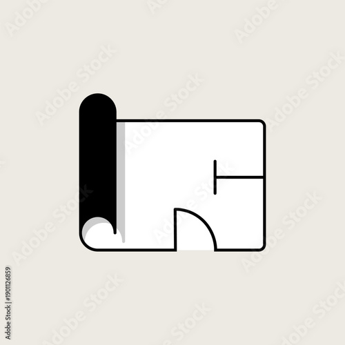 House blueprint vector icon. Construction plan vector illustration. 