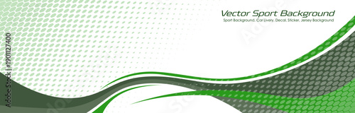car livery design. sporty background design for vehicle vinyl wrap and car branding green color vector template EPS 10