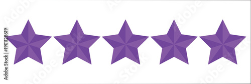 Five stars rate icon. Customer product rating review flat icon. Customer review with five stars. Service satisfaction, quality, rate vector illustration