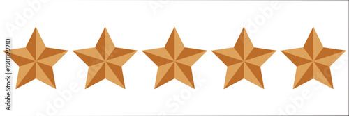 Five stars rate icon. Customer product rating review flat icon. Customer review with five stars. Service satisfaction, quality, rate vector illustration