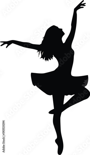 A silhouette of a woman dancing in a beautiful, serene pose