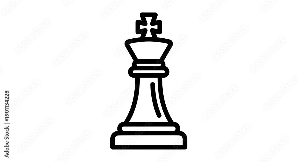 Fototapeta premium A black and white image of a chess queen piece