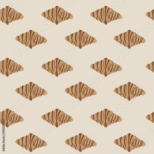 croissants seamless pattern. for patterns, prints and product design. bakery and hand drawn.