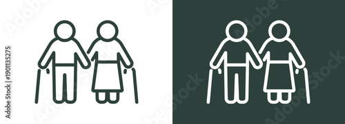 Senior Icon White and Black Style Of