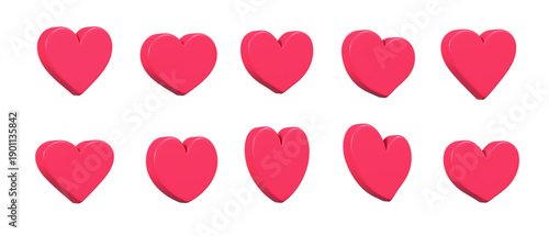 Heart icon. 3d typography. Heart, love, emotion, peace, affection, mind, joy, happiness, etc.　ハートのアイコン。ハート、愛、感情、平和、愛情、心、喜び、嬉しさ、心臓など	
