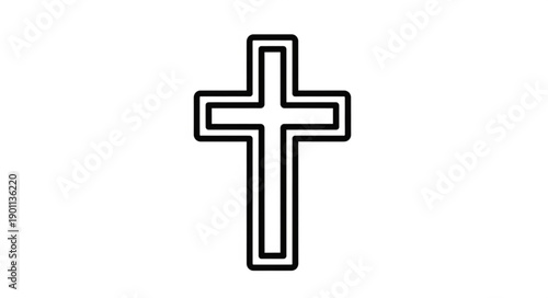 Simple Outline of a Christian Cross Symbol.