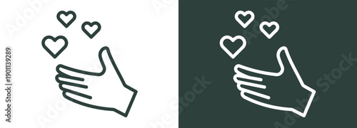 Volunteers Icon White and Black Style Of