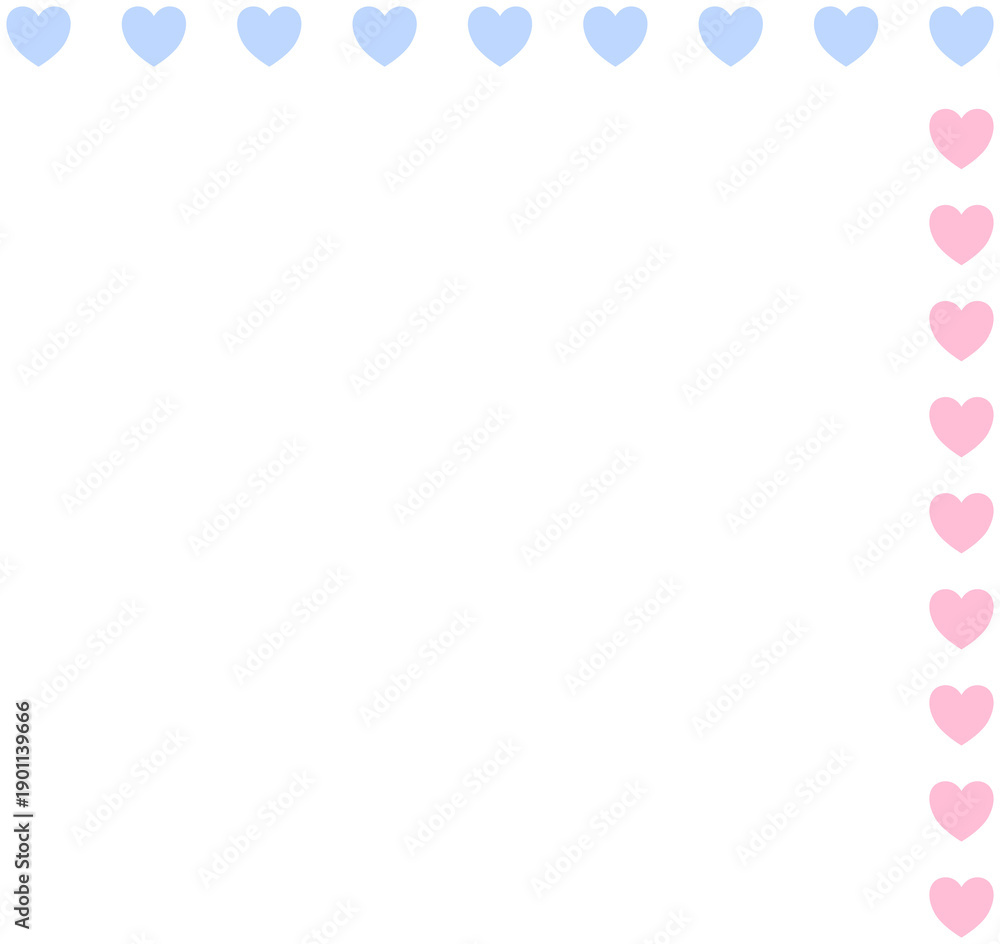 Fototapeta premium cute colorful heart corner border frame design elements