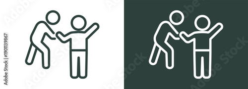 Caregiver Icon White and Black Style Of