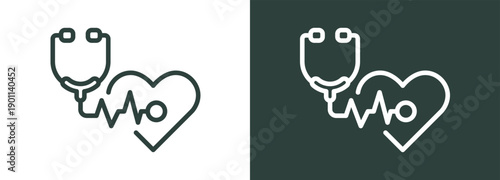 Healthcare Icon White and Black Style Of