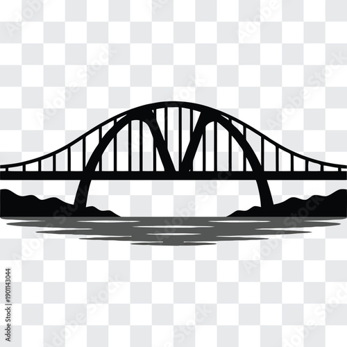 Hernando de Soto Bridge Silhouette over Mississippi River