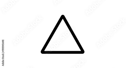 A simple, bold black outline of an equilateral triangle on a white background.