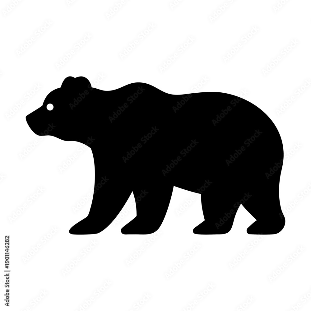 Fototapeta premium Silhouette of a polar bear in a simple vector wildlife illustration for animal design and art