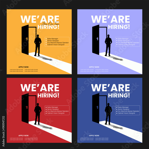 We are hiring job vacancy social media post or square web banner template design

