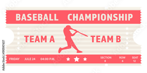 Card baseball ticket team versus championship design