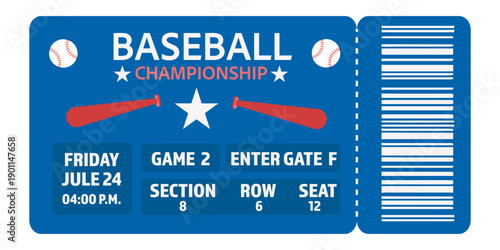 Card baseball ticket minimal beige admit layout
