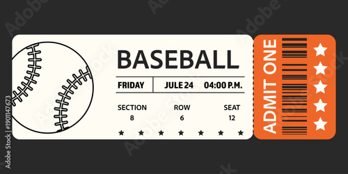 Card baseball ticket championship blue star layout
