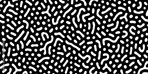 Foto Abstract black and white pattern of swirling lines and shapes