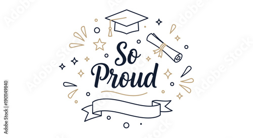 Celebrating Academic Achievement with a Graduation Cap and Diploma Illustration