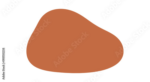 A single, smooth, irregularly shaped, reddish-brown pebble or stone isolated on a white background.