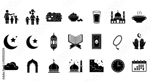 Ramadan Icons Collection A Set of Islamic Symbols for Ramadan and Eid Celebrations