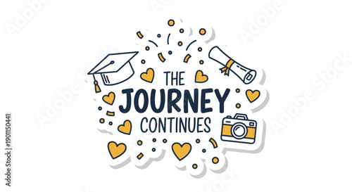Inspirational Graduation and Achievement Theme with Celebration Elements for Continuous Learning and Personal Growth