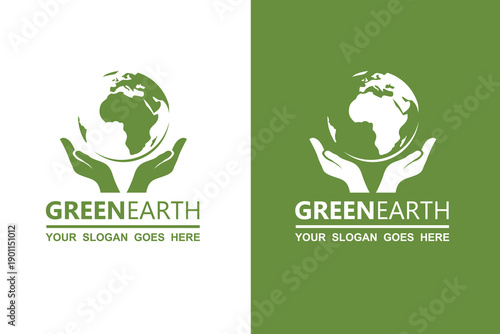 ecology earth planet globe icons isolated on white and green background