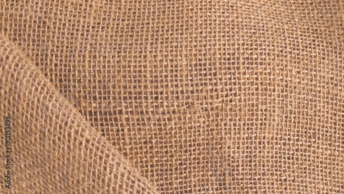 Brown Burlap Jute Sackcloth Background. Plain Burlap Jute Woven Texture. 
