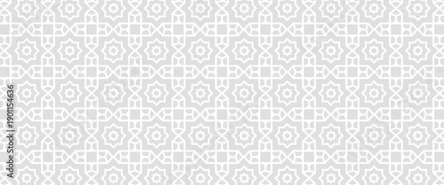 Islam pattern overlay abstract mubarak ornament design and arabesque background. Ramadan arab shadow muslim texture and eid white art. Geometry bg with minimal light star or lantern element.