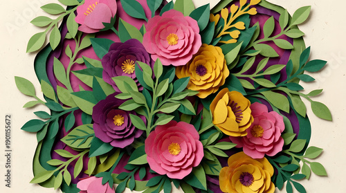 Paper Cut Floral Arrangement