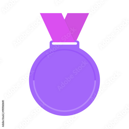 リボン付きの紫色のメダルのアイコン - 人気ランキング1位や、高評価のイメージイラスト