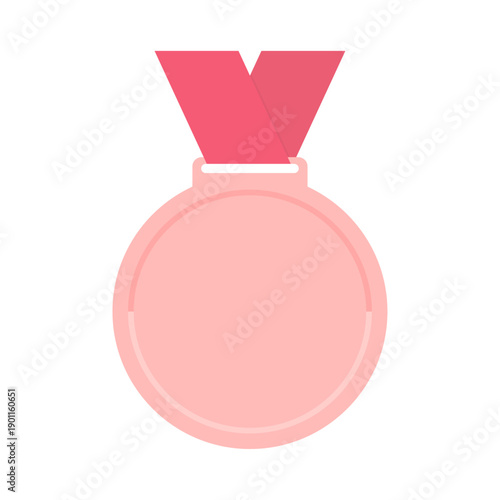 リボン付きのかわいいピンク色のメダルのアイコン - 人気ランキング1位や、高評価のイメージイラスト