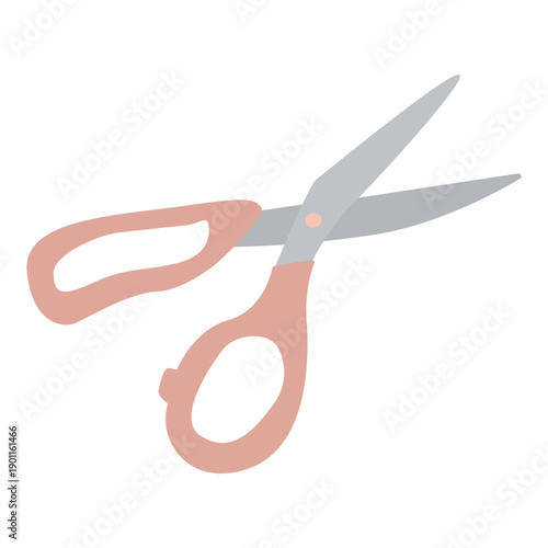 Hand drawn scissors in pastel colors. Soft flat vector illustration for craft, sewing, scrapbooking, school supplies, office stationery and DIY projects.