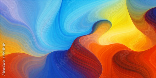 An artistic abstract background features vibrant waves of orange and yellow fire textures, blending motion and fractal energy into a colorful wallpaper design with a flowing heat pattern