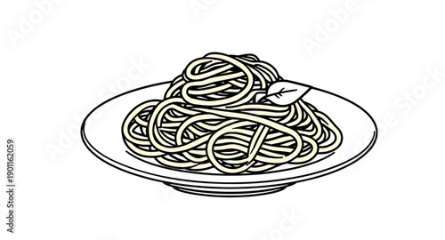 noodles, pasta, food, dish, meal, plate, cuisine, asian, italian, ramen, spaghetti, dining, restaurant, kitchen, tasty, delicious, savory, comfort, carb, fresh, hot, handdrawn, sketch, doodle, outline