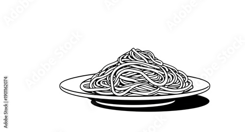 noodles, pasta, food, meal, plate, bowl, cuisine, asian, italian, ramen, spaghetti, lunch, dinner, cooking, kitchen, tasty, delicious, savory, comfort, carb, garnish, fresh, hot, handdrawn, sketch, do